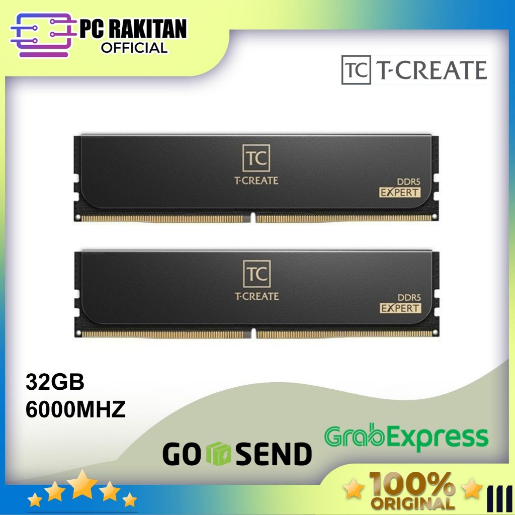 Jual TEAM T-CREATE EXPERT RAM LONGDIMM DDR5 32GB (16GBX2) 6000MHZ BLACK ...