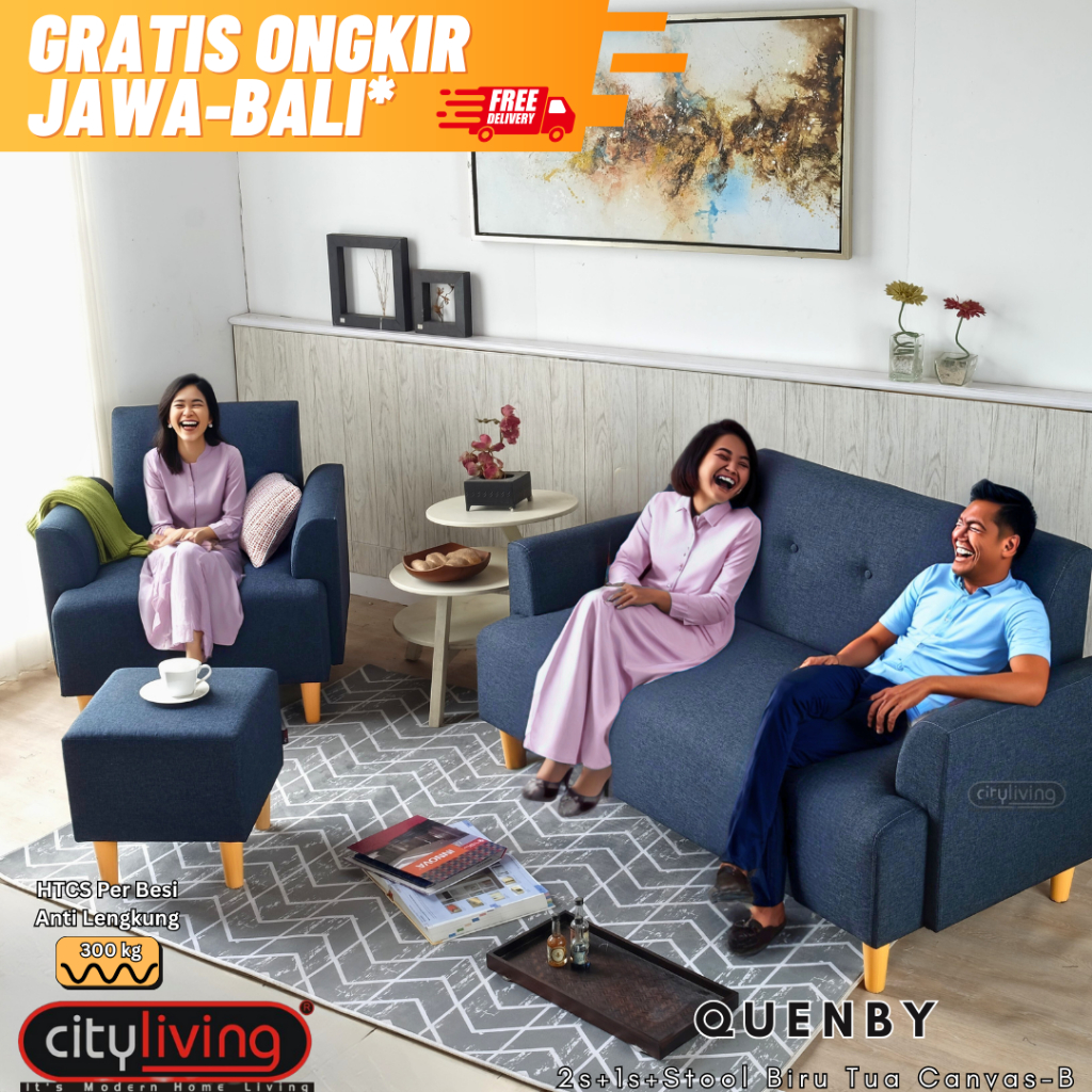 Jual City Living Quenby Sofa Set 2 1 Stool Free Ongkir Jawa Bali