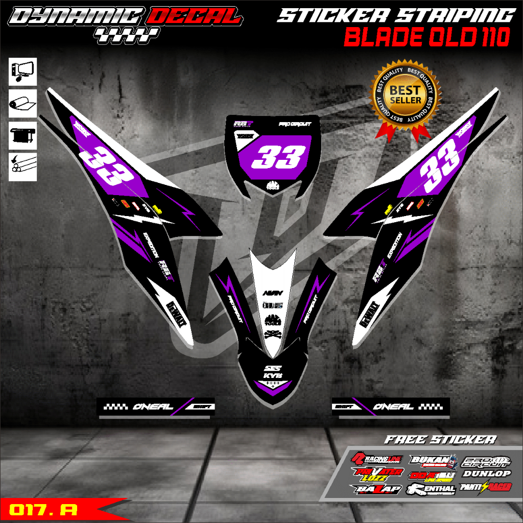 Jual (COD) Sticker Striping RBT BLADE OLD 110 - Motor RBT Bebek Modif ...