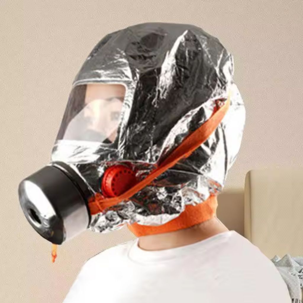 Jual Masker Gas Respirator Full Face Fire Escape Hood Protection ...