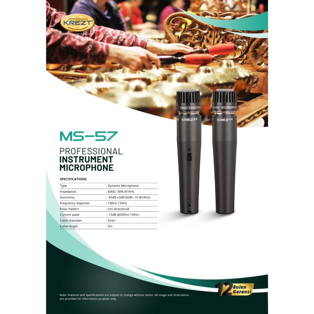 Jual Instrument Microphone Krezt MS-57 +S / -S Profesional dengan ...