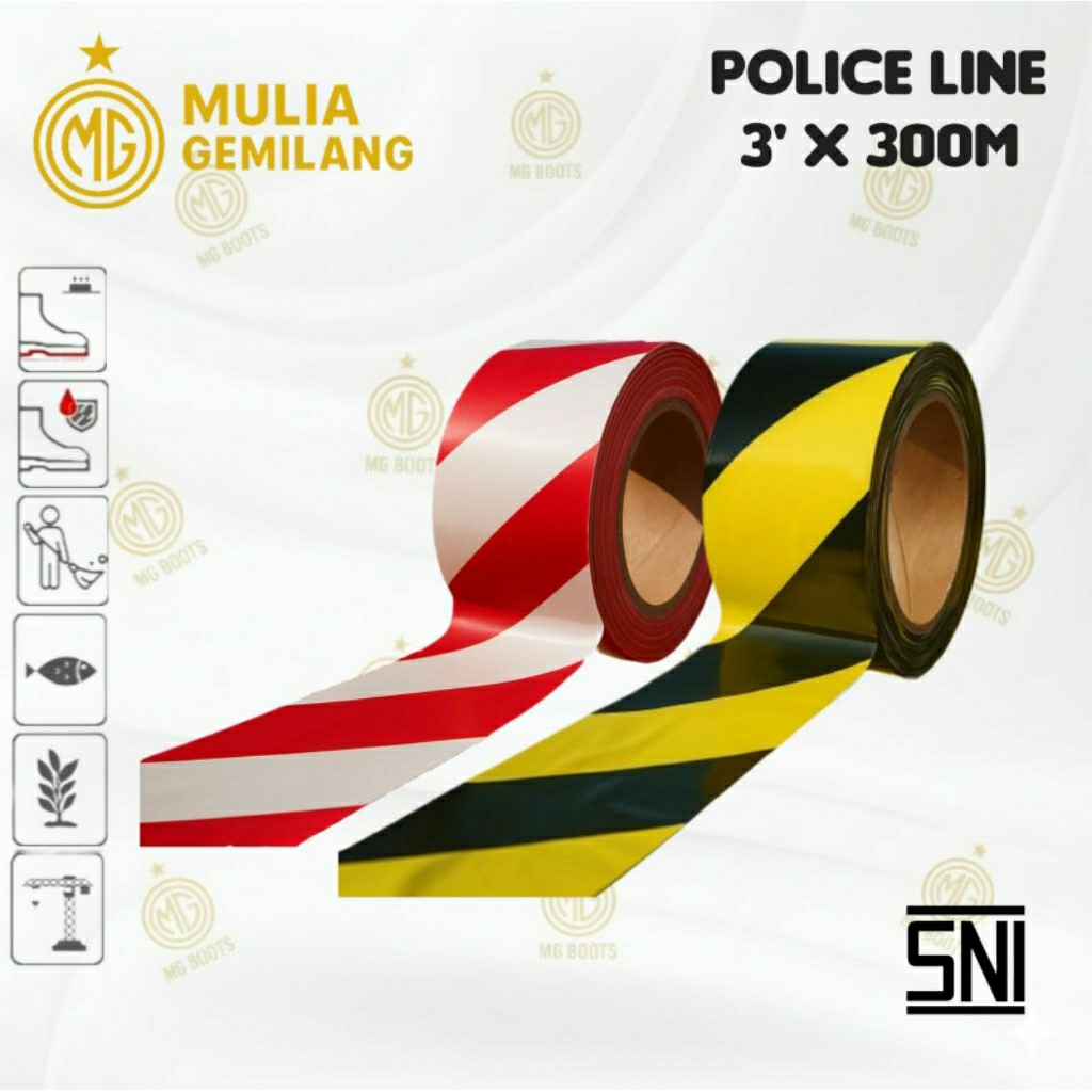 Jual Police Line 3 inc x 300 M Kuning-Hitam Barricade Pembatas Jalan ...