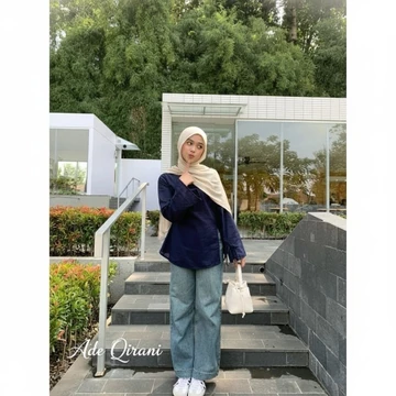Blouse Wanita Atasan Muslimah Korean Style Ukuran Jumbo
