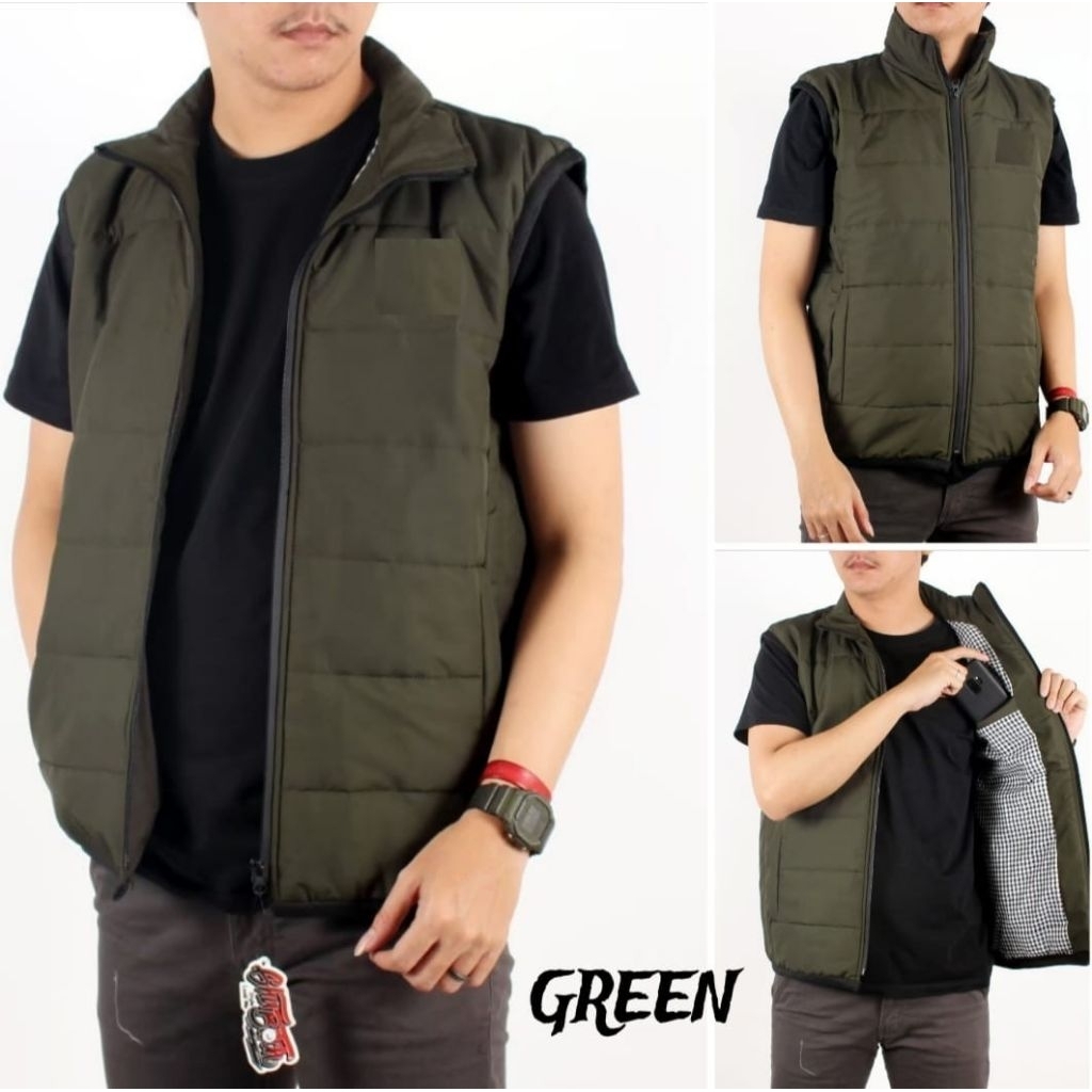 Jual VEST ROMPI PRIA ANTI ANGIN ROMPI MOTOR ROMPI PUFFER ROMPI OUTDOOR ...
