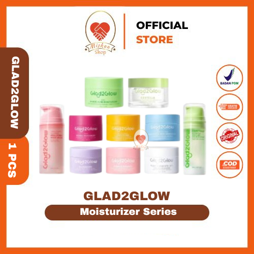 [FREEGIFT] Glad2Glow Moisturizer - All Variants Series | Glad2glow Moisturizer Centella | Moisturizer Blueberry | Glad2glow Moisturizer Peach Retinol | Glad2glow Moisturizer Pomegrante | Moisturizer Kiwi 3D Acid | Yuja Symwhite 377 | Retinol