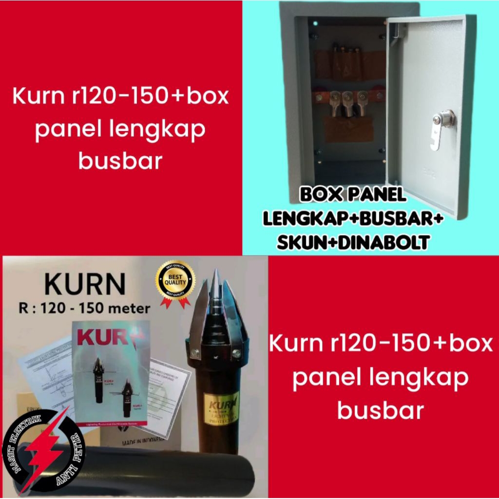 Jual penangkal petir kurn r120-150+ box panel lengkap busbar | Shopee ...