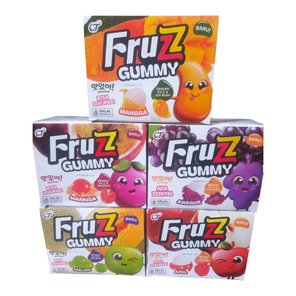 Jual Permen Fruzz gummy 1box isi 24 permen kupas rasa melon markisa ...
