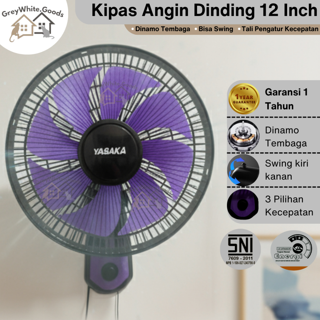 Jual Kipas Angin Dinding 12 Inch Kencang Hemat Daya Tidak Bising