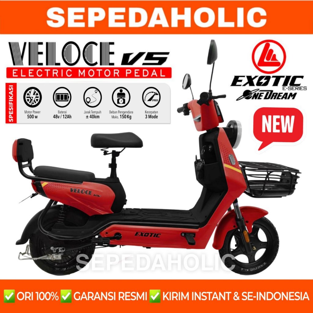 Jual Sepeda Listrik EXOTIC VELOCE V5 BY PACIFIC 500 Watt Electric E ...
