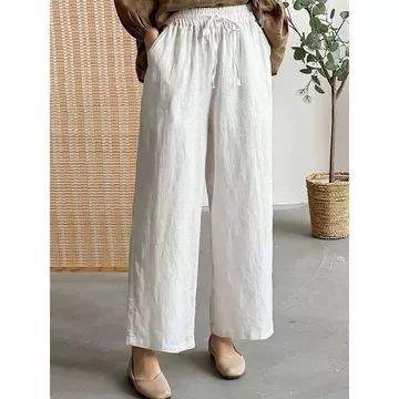 Celana Kulot Linen Rami Pinggang Full Karet Kulot Linen Premium