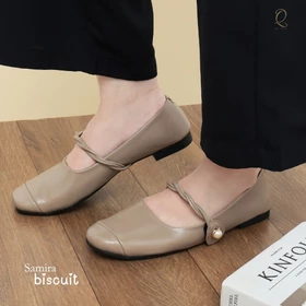 QUINCE Samira Mary Jane Flats Shoes Wanita Sepatu Hitam Balet Women Shoes