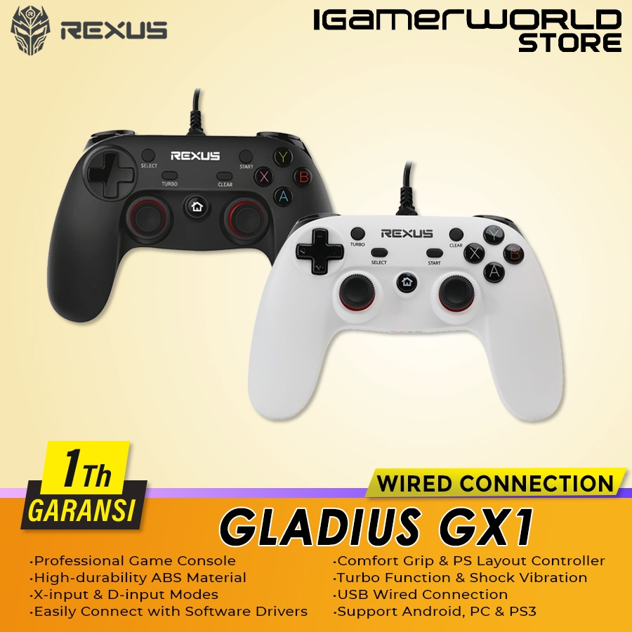 Jual Rexus GLADIUS GX1 Multiplatform Gamepad Controller Joystick for ...