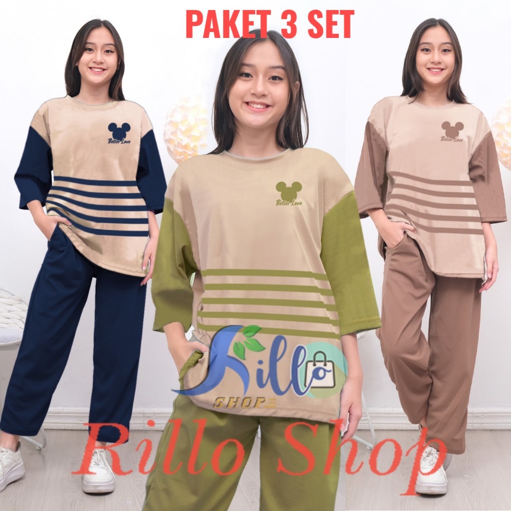 Jual RILLO - [EXCLUSIVE QURAISHA] PAKET HEMAT 3 SET !!! Setelan Wanita ...