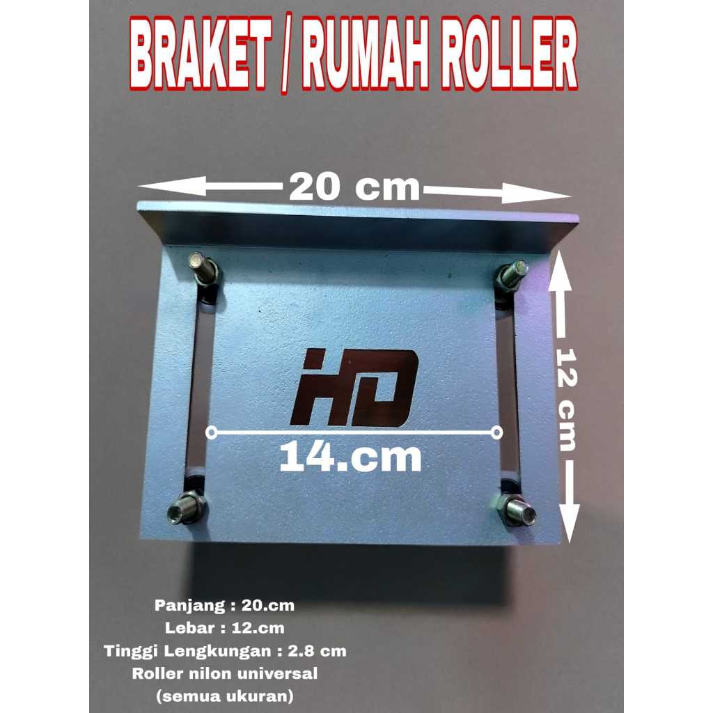 Jual Bracket Roda Roller Nilon // Rumah Roda Nilon Pagar Besi // 1 Set ...