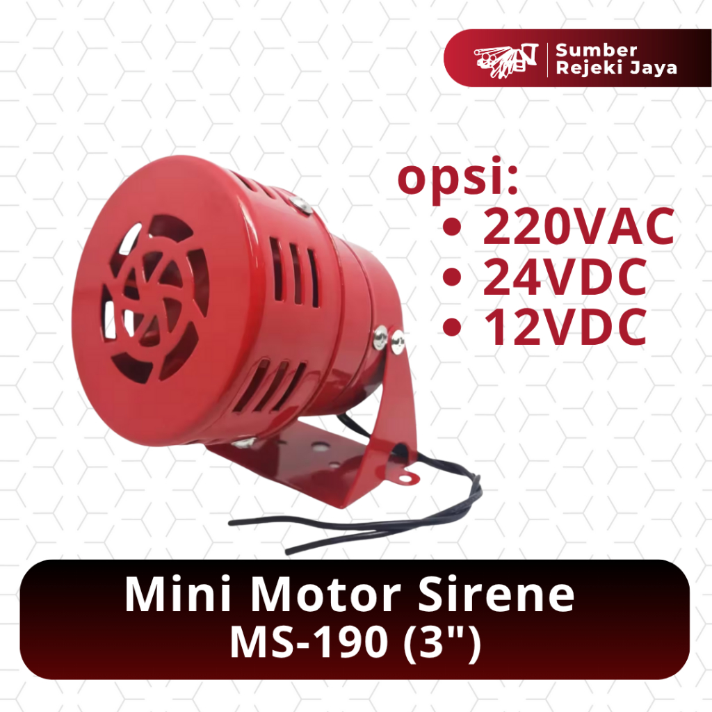 Mini Alarm Motor Sirene / Baby Sirene MS-190 (3") | 220V / 24 VDC / 12VDC
