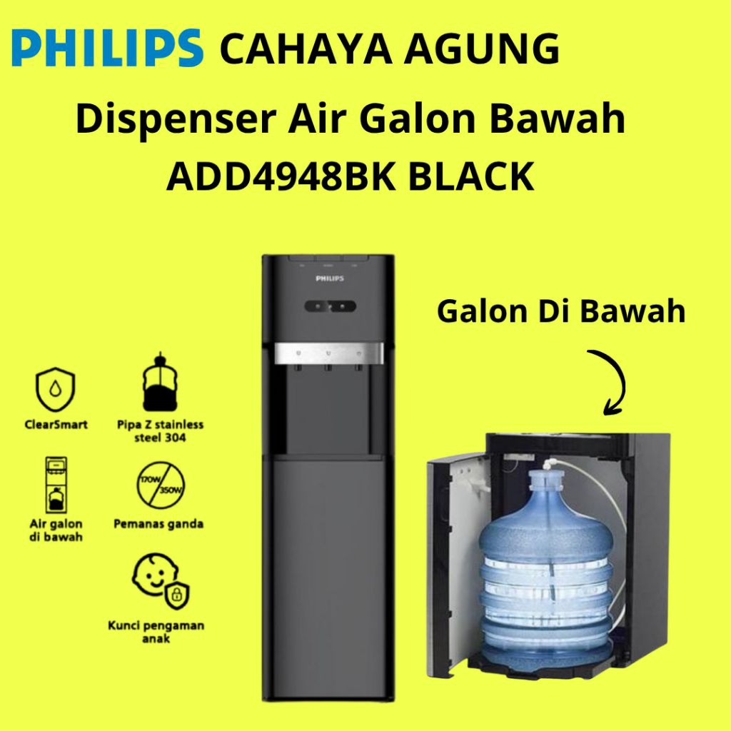 Jual PHILIPS Water Dispenser Bottom Loading ADD4948BK - Hitam | Shopee ...