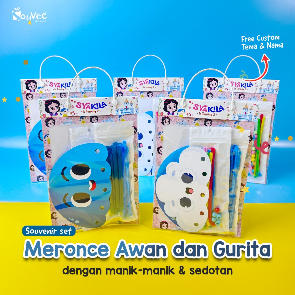 Jual SOUVEE - Souvenir Ulang Tahun DIY Craft Prakarya Anak Meronce Awan ...