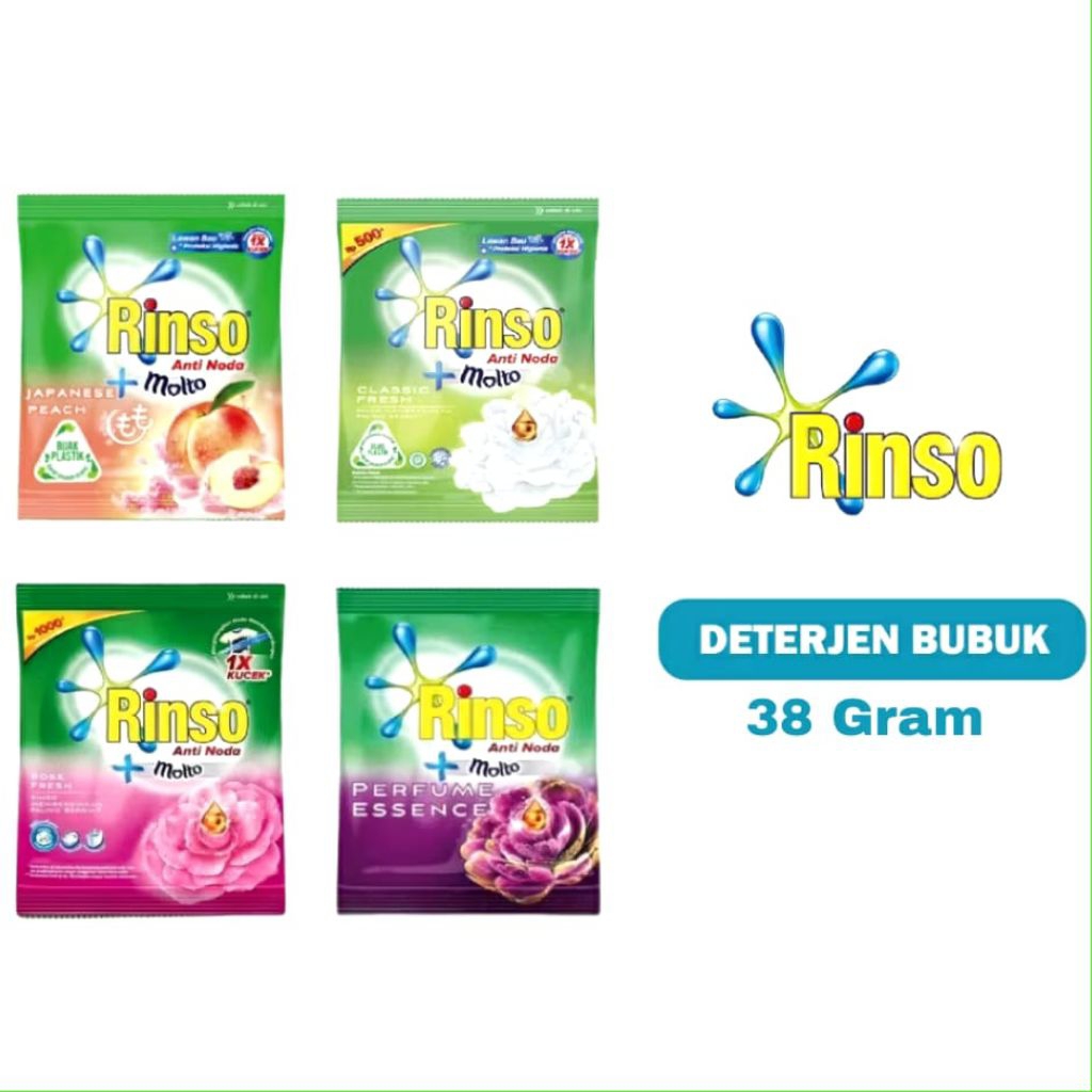 Jual RINSO DETERJEN 1000 || 1 Renceng Isi 6 Sachet x 38 gr | Shopee ...