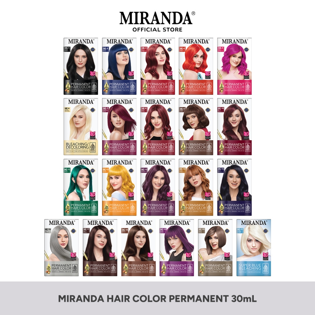 Jual Miranda Permanent Hair Color 30ml / Cat Rambut Permanen / Semir ...