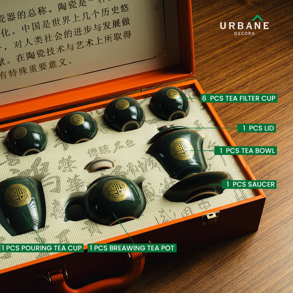Jual [URBANE] JADE Tea Set 10in1 Ceramic Chinese Tea Set Gift Set ...