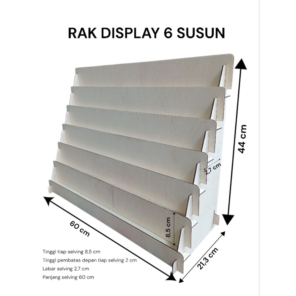 Jual Rak Display 6 susun Panjang selving 60 cm Polos ( Tanpa Grafir ...