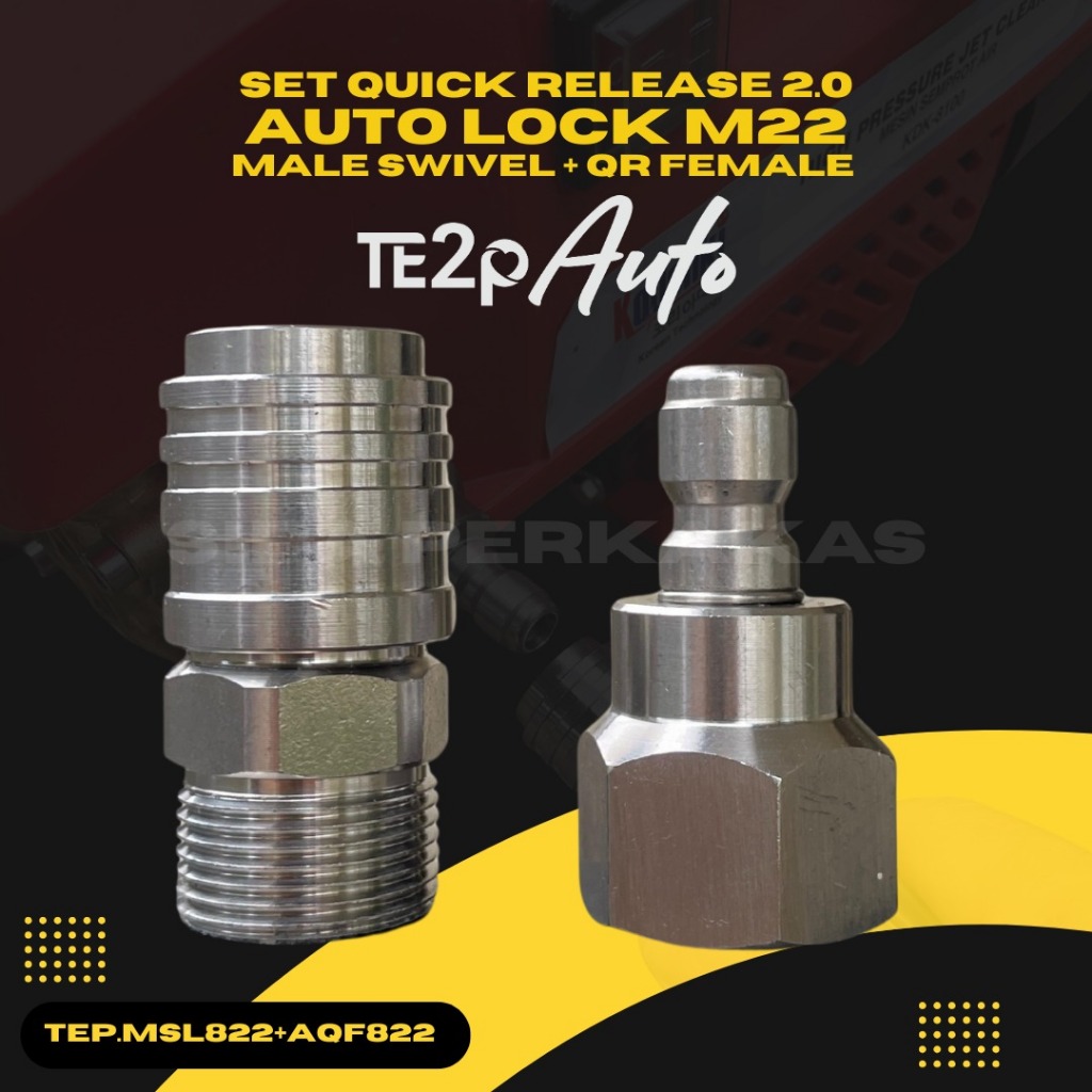 Jual Te2p Auto Adaptor Nepel Swivel Anti Kusut M22 F Ke M22 M Set 2 Pcs ...