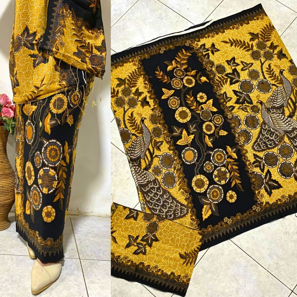 Jual Klambi Bali - Kamen Bali Sutra Paris Set Selendang Motif Merak ...