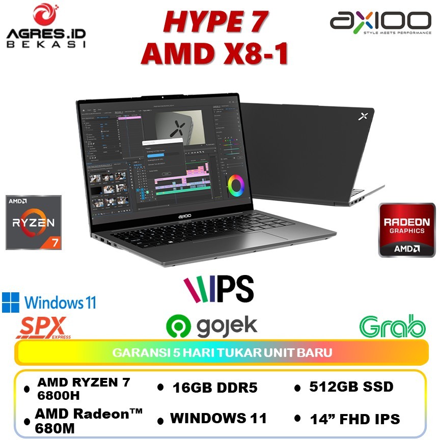 Jual AXIOO Hype 7 X8-1 Amd Ryzen 7 6800H (16GB 512GB) Windows 11 pro ...