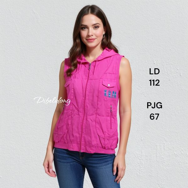 Jual Jaket rompi hoodie pink | Shopee Indonesia