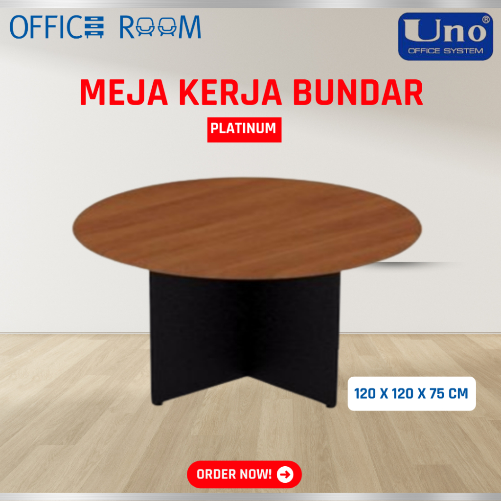 Jual Meja Kerja Bundar / Meja rapat Bundar / Meja UNO Platinum | Shopee ...