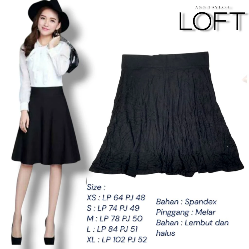 Rok Pendek Hitam LOFT Ann Taylor - Jevelis Fashion