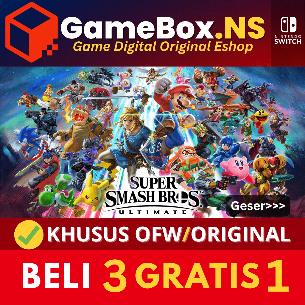 Jual Super Smash Bros Ultimate Nintendo Switch Digital Game / Super ...