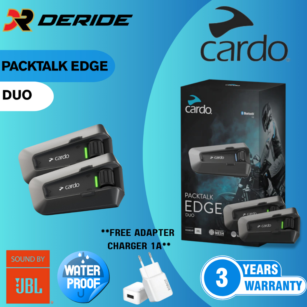 Jual DERIDE Interkom Motor Cardo Packtalk Edge Duo Intercom Helm ...