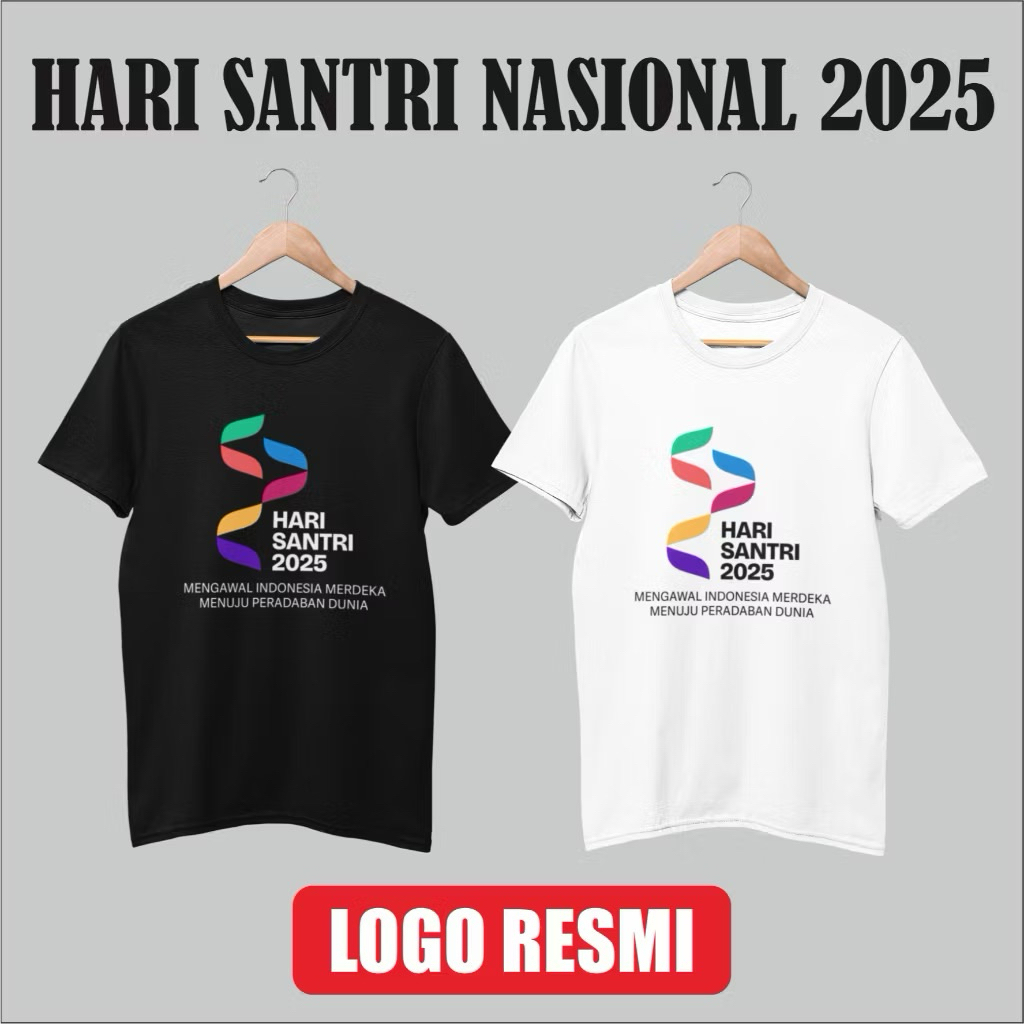 Jual Kaos Hari Santri Nasional 2025 - Logo Resmi Kemenag Bonus Sticker ...