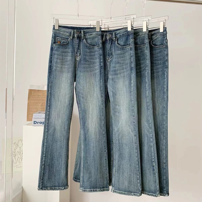 Korea Cutbray Jeans Highwaist Celana Jeans Wanita Kekinian Seksi