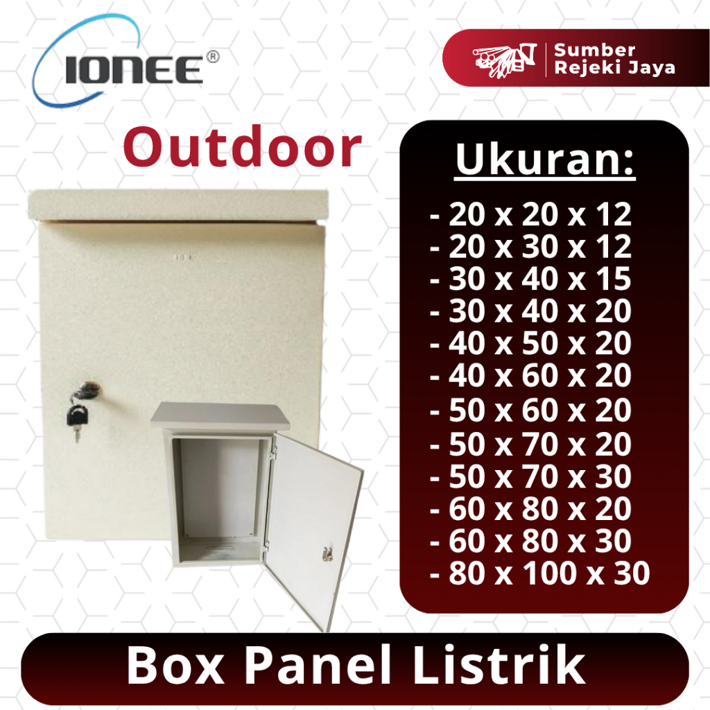 IONEE Box panel listrik outdoor 40 x 60 x 20cm | Besi Cream - foto 2