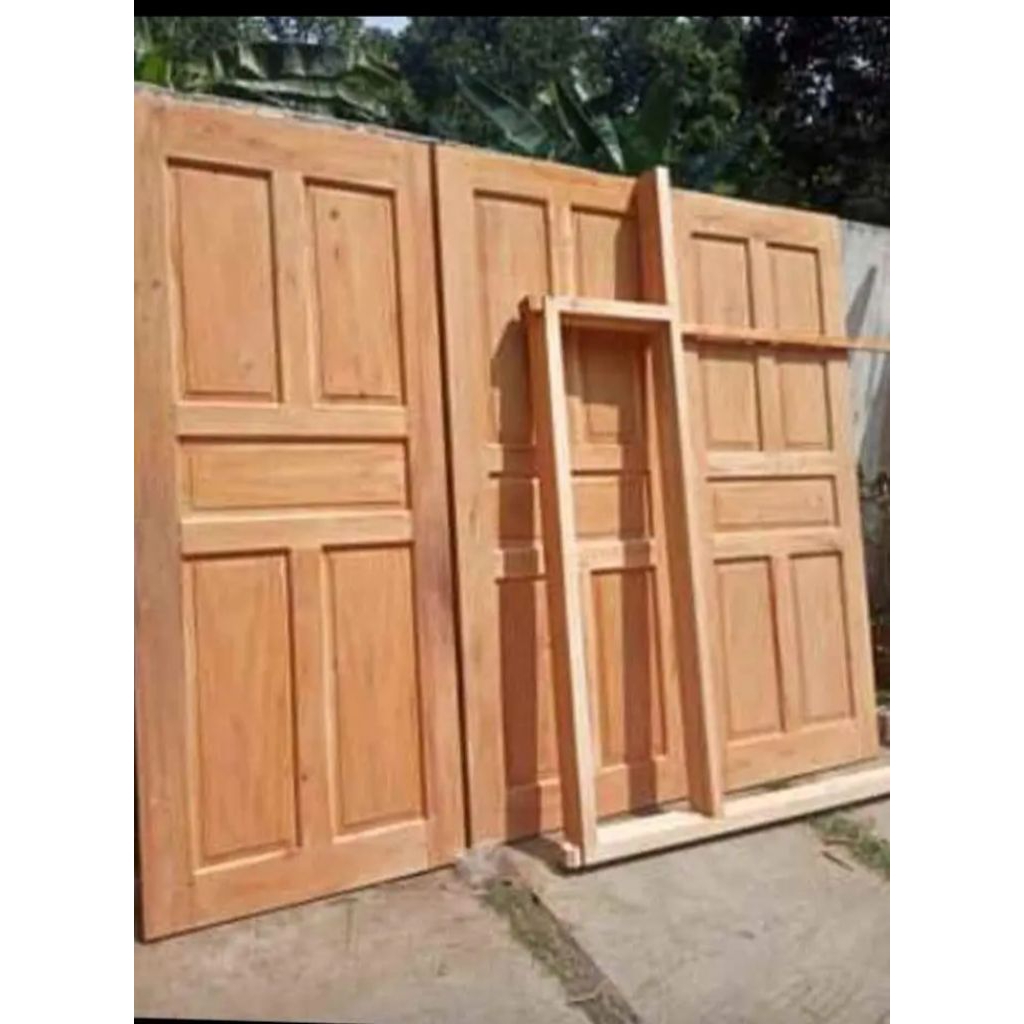 Jual pintu panel kamar kayu mahoni ready | Shopee Indonesia