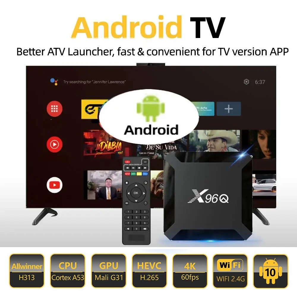 Jual stb smart tv box android10 X96Q STB Asli 2GB 16GB WIFI 4K NONTON ...