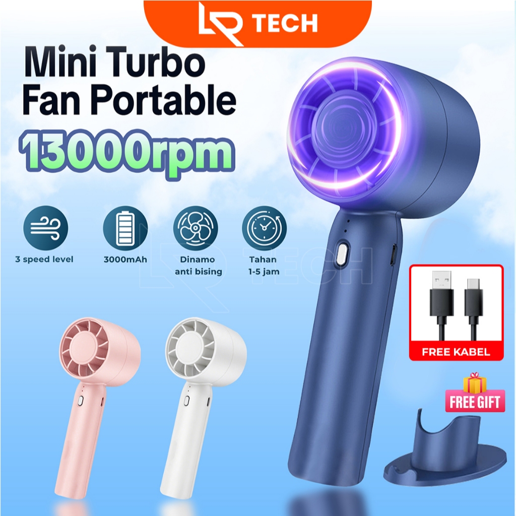Jual (13000RPM) LRTECH Turbo Mini Fan 3 level Kipas Portable Angin ...