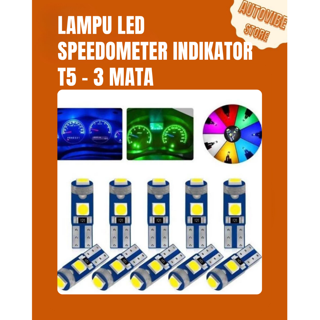 Jual Lampu Led Speedometer Indikator T5 3 MATA | Lampu Speedometer ...