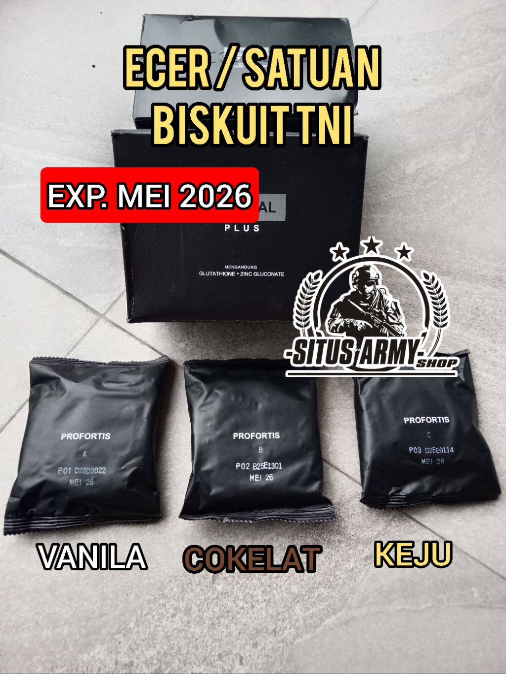 Jual RANSUM TNI BISKUIT PRPFORTIS. EXP MEI 2026. BISKUIT TNI. MAKANAN ...