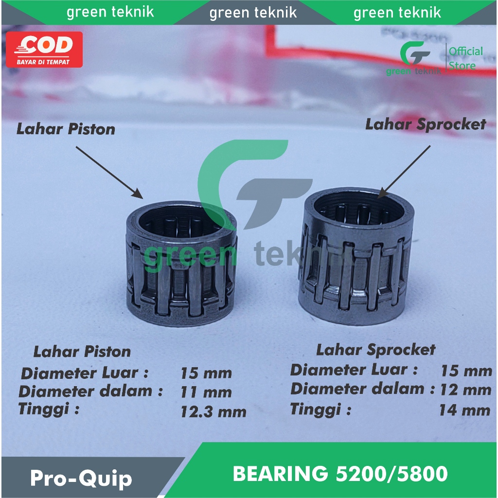 Jual Bearing Piston Bearing Sprocket Roces Gergaji Mesin Chainsaw 5200 ...