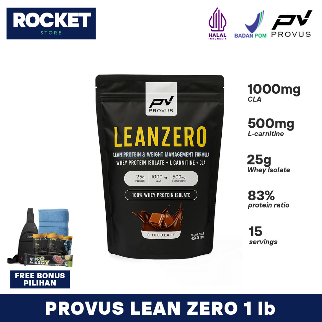 Jual PROVUS Lean Zero 1 lb 450 gram Whey Protein Isolate + Fat Burner ...