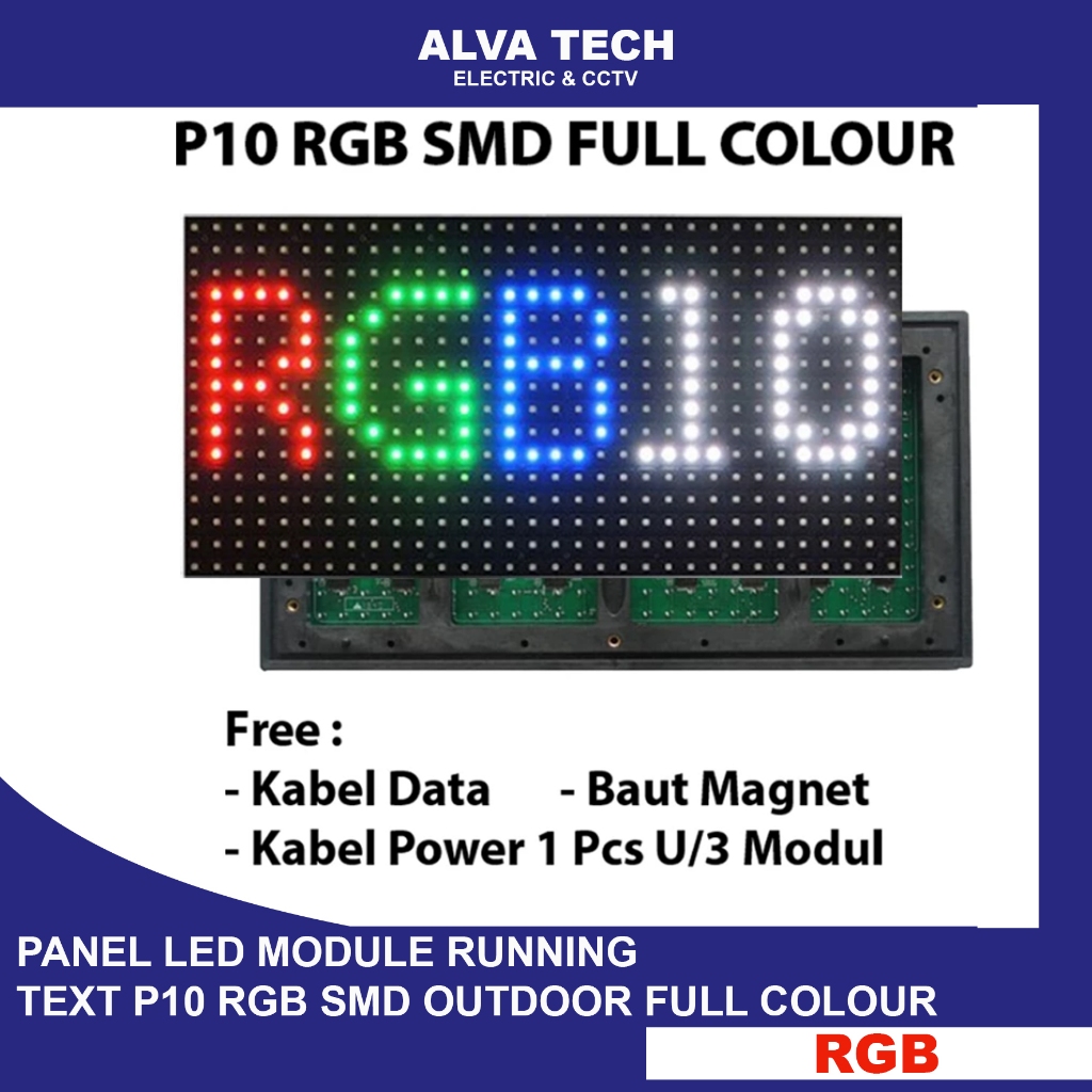 Jual PANEL LED MODULE RUNNING TEXT P10 RGB SMD OUTDOOR FULL COLOUR ...