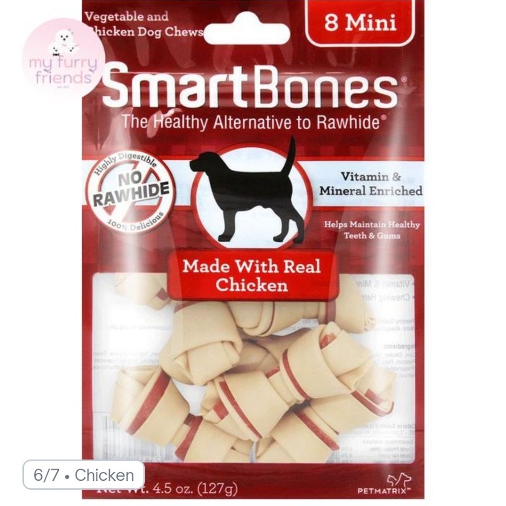 Jual smartbones mini 8 for dogs cemilan bone untuk anjing smart bone ...