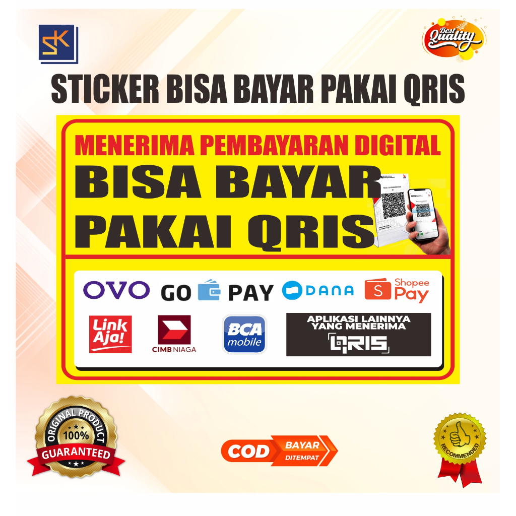 Jual Sticker Bisa Bayar Pakai QRIS – Tempel di Toko & Warung | Shopee ...