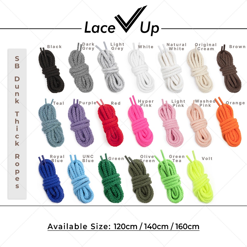 Jual Tali Sepatu Thick Ropes Cotton Shoelaces (SB Laces) | Shopee Indonesia