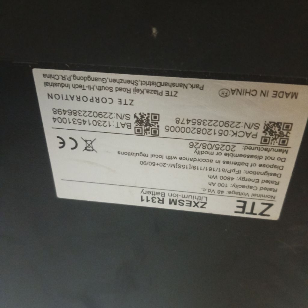 Jual lifepo4 48v 100ah ZTE R311 th 2025 normal | Shopee Indonesia
