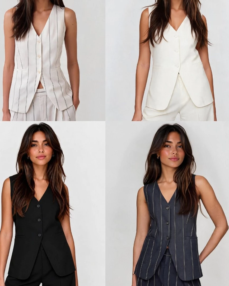 Rompi Casual Semi Formal Wanita GP Linen-Blend Vest - 2748