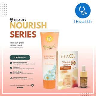 I-Face Vitamin C Serum 10 mL / Nourish Beauty Care Sunscreen Face Cream 30 gr / Serum Kulit/ Serum Wajah/ Serum Kulit Wajah/ Pencerah Wajah / Krim Wajah / Sunblock / Perawatan Wajah (Exp Date bervariasi harap cek deskripsi)